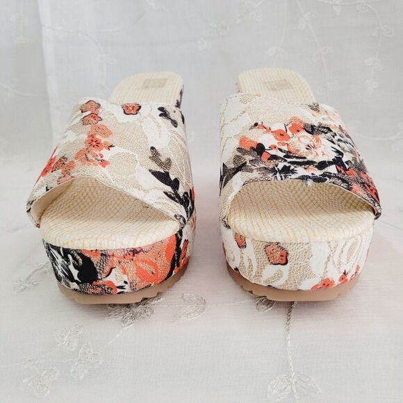 Floral Print Wedge Sandals - Picture 5 of 13